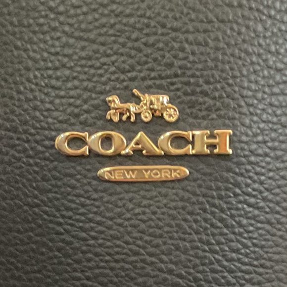 Authentic Coach Tatum Carryall Bag in Midnight / Oxblood / Gold Hardware - Picture 12 of 12